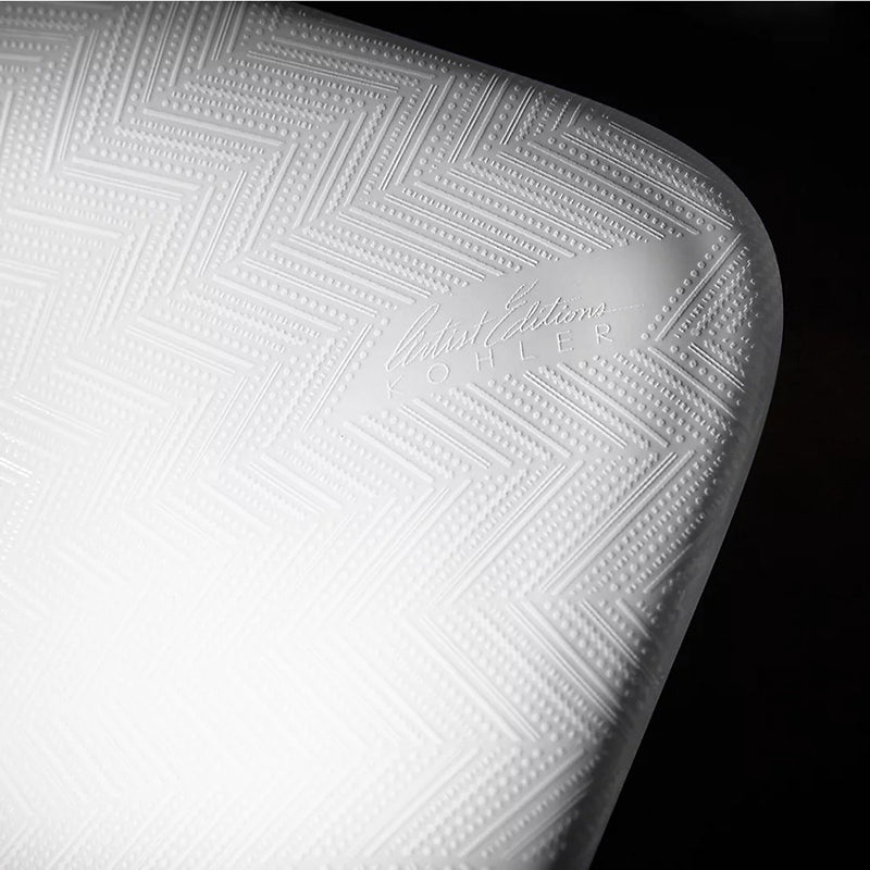 Sartorial Herringbone Carillon Rectangle Wading Pool 14.56' x 21.13' x 6.13' Vitreous China Vessel Bathroom Sink in White