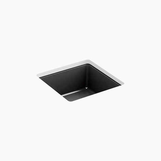 Verticyl Square 13.38" x 13" x 7.25" Vitreous China Undermount Bathroom Sink in Black Black