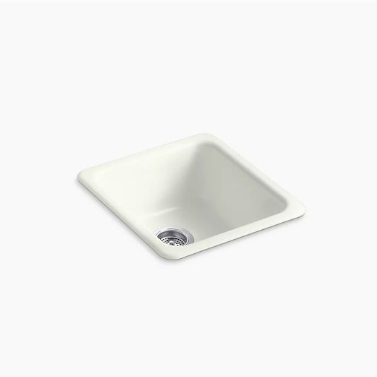 Iron/Tones 18.75" x 17" x 8.25" Enameled Cast Iron Single Basin Dual-Mount Kitchen Sink in Dune