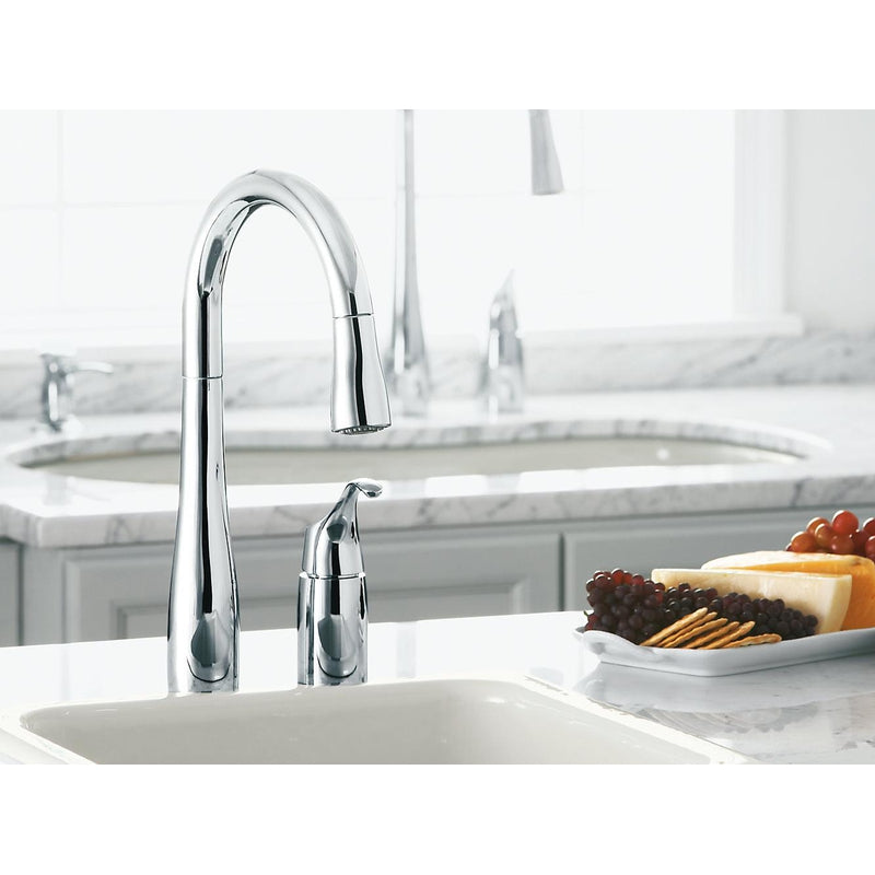 Simplice Two Hole Single-Handle Kitchen Faucet in Matte Black