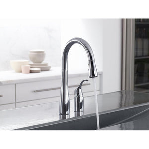 Simplice Two Hole Single-Handle Kitchen Faucet in Matte Black