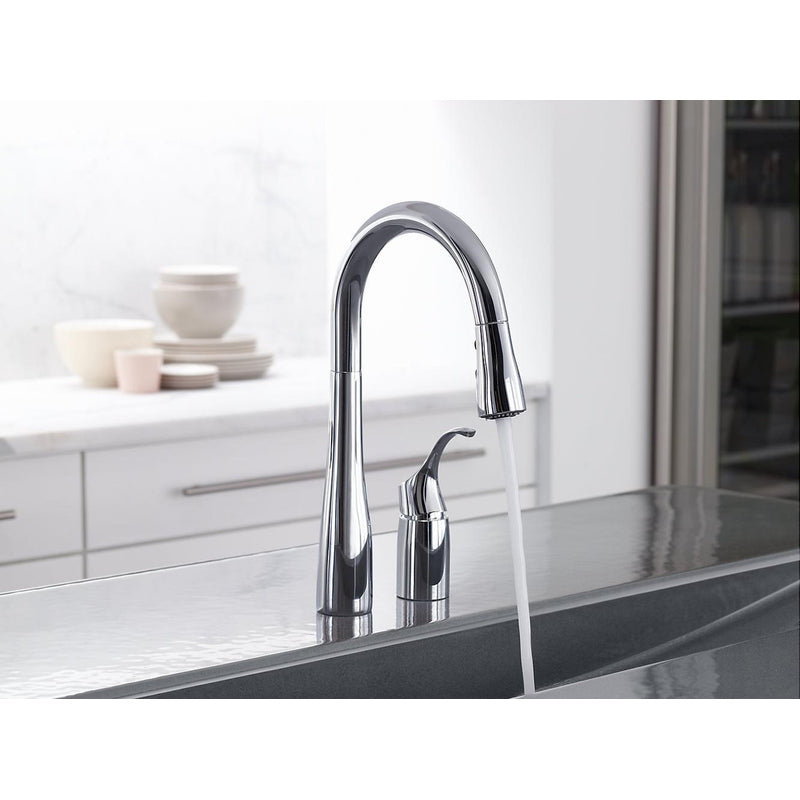 Simplice Two Hole Single-Handle Kitchen Faucet in Matte Black