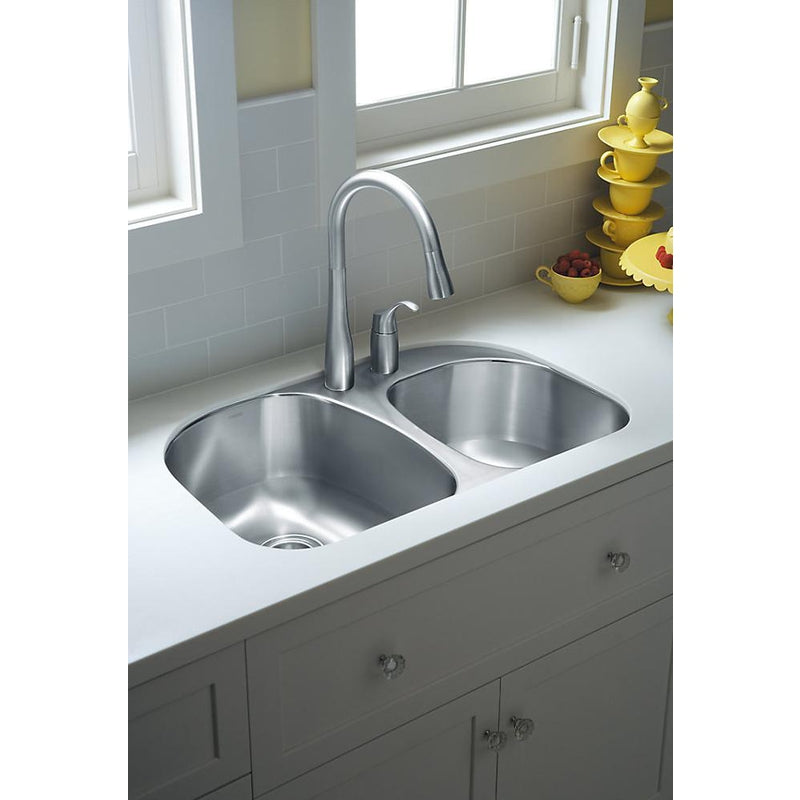 Simplice Two Hole Single-Handle Kitchen Faucet in Matte Black