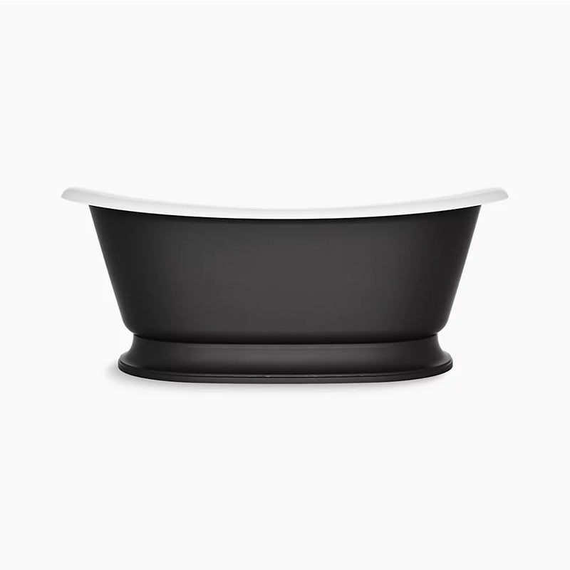 Artifacts 66.13' Enameled Cast Iron Freestanding Bathtub in White with Black Exterior