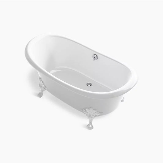 Artifacts 66.13" Enameled Cast Iron Freestanding Bathtub in White
