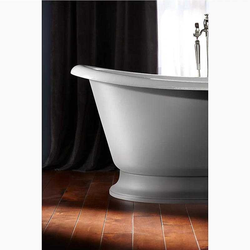 Artifacts 66.13' Enameled Cast Iron Freestanding Bathtub in White