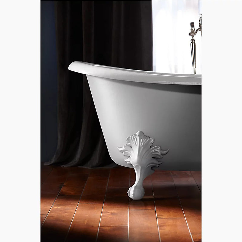 Artifacts 66.13' Enameled Cast Iron Freestanding Bathtub in White