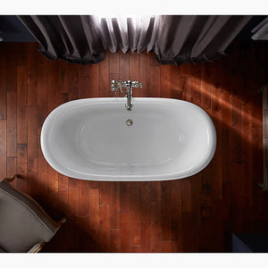 Artifacts 66.13' Enameled Cast Iron Freestanding Bathtub in White