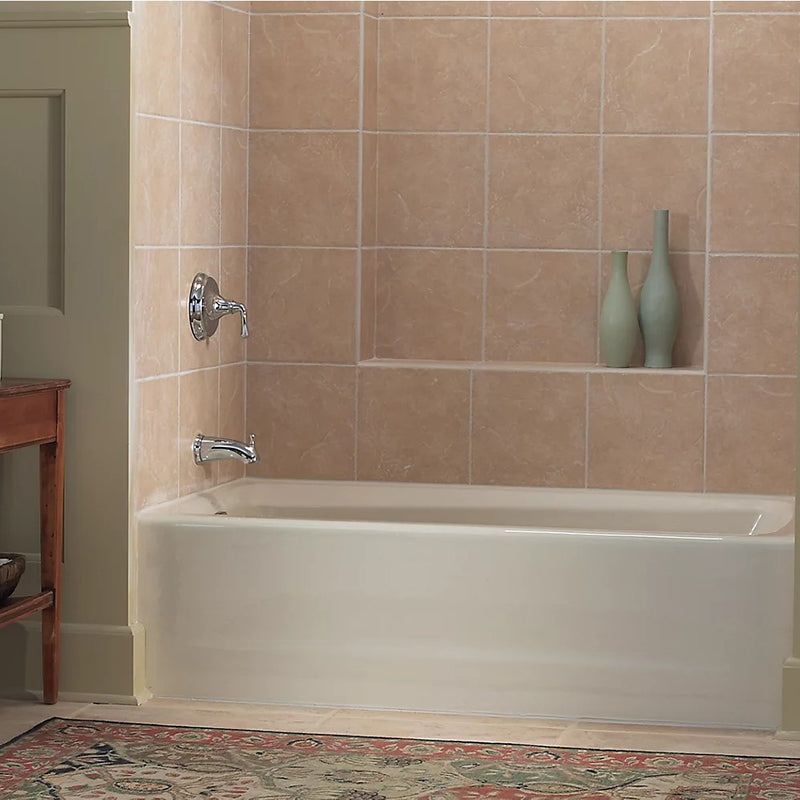 Mendota 60' Enameled Cast Iron Left Drain Alcove Bathtub in White