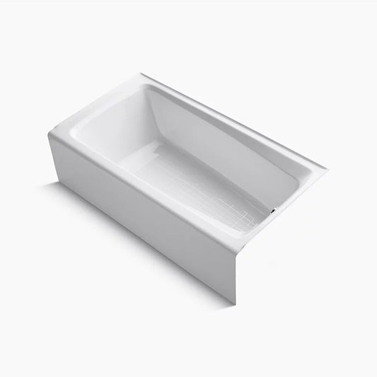 Mendota 60" Enameled Cast Iron Right Drain Alcove Bathtub in White