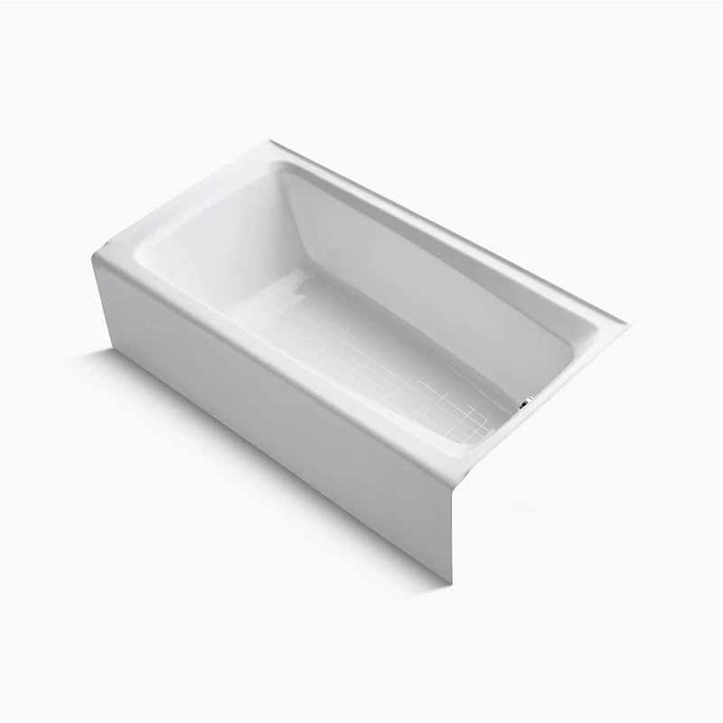 Mendota 60' Enameled Cast Iron Right Drain Alcove Bathtub in White