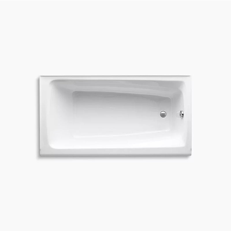 Mendota 60' Enameled Cast Iron Right Drain Alcove Bathtub in White