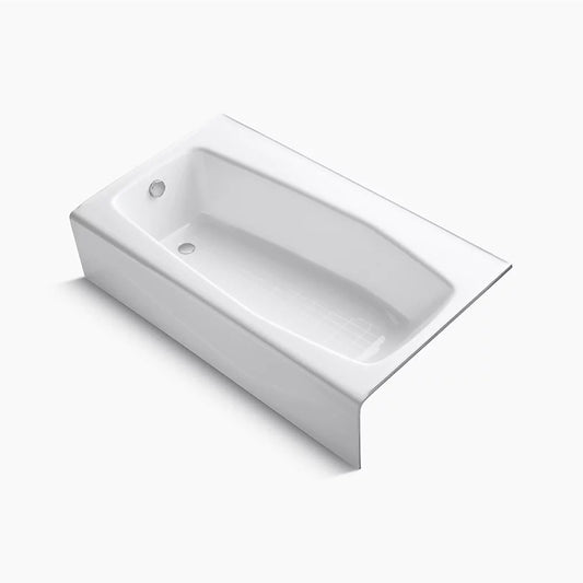 Villager 60" Enameled Cast Iron Alcove Bathtub in White