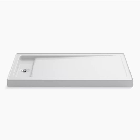 Bellwether 60" x 32" x 4" Enameled Cast Iron Left Drain Shower Base in White