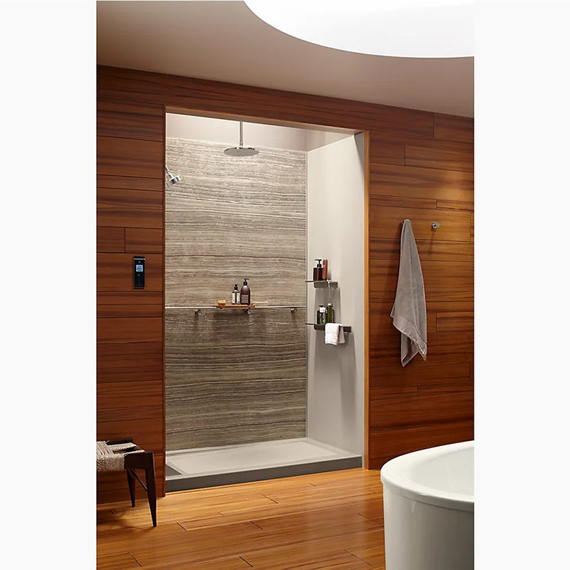 Bellwether 60' x 32' x 4' Enameled Cast Iron Left Drain Shower Base in White