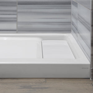 Bellwether 60' x 32' x 4' Enameled Cast Iron Right Drain Shower Base in White