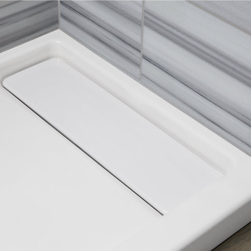 Bellwether 60' x 32' x 4' Enameled Cast Iron Right Drain Shower Base in White