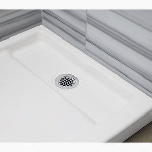 Bellwether 60' x 32' x 4' Enameled Cast Iron Right Drain Shower Base in White