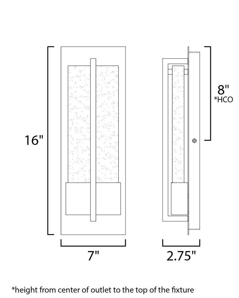 Cascade 7' Single Light Wall Sconce in Black