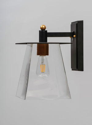 Chalet 6' Single Light Wall Sconce in Bronze and Gold