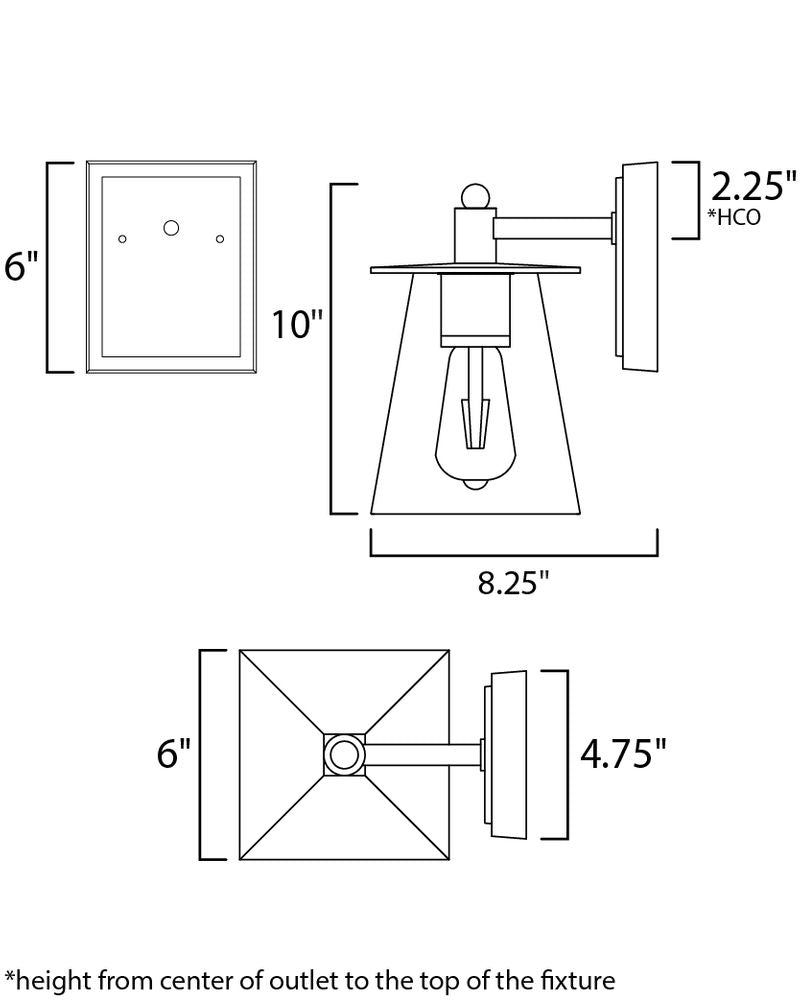 Chalet 6' Single Light Wall Sconce in Bronze and Gold