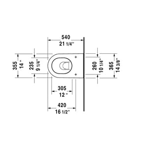 Darling New 21.25' Round 1.6 gpf & 0.8 gpf Dual-Flush Wall Mount Toilet in White