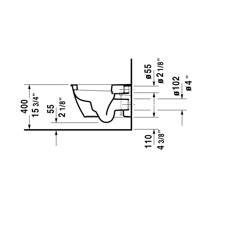 Darling New 21.25' Round 1.6 gpf & 0.8 gpf Dual-Flush Wall Mount Toilet in White