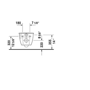 Darling New 21.25' Round 1.6 gpf & 0.8 gpf Dual-Flush Wall Mount Toilet in White