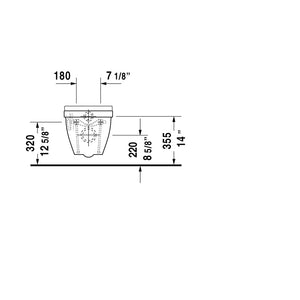 Starck 3 Elongated 1.6 gpf & 0.8 gpf Dual-Flush Wall Mount Toilet in White