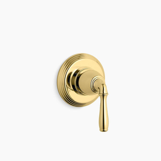 Devonshire Lever Handle Transfer Valve Trim in Vibrant Polished Brass