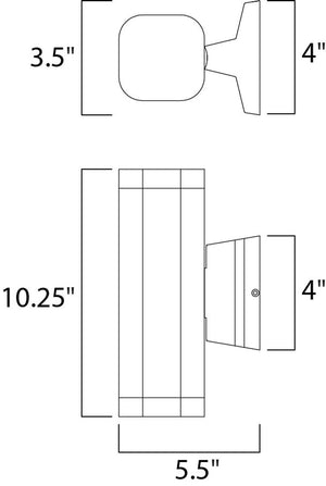 Lightray 10.25' High 2 Light Outdoor Wall Sconce in Brushed Aluminum