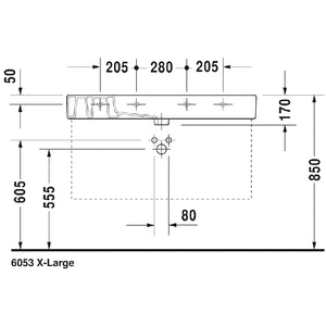 Duravit Vero 19.38' x 41.38' x 5.13' Ceramic Wall Mount Bathroom Sink in White - 1 Faucet Hole - 329100000