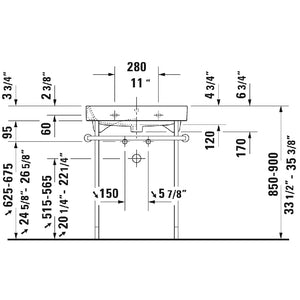 Duravit Happy D.2 19.88' x 25.63' x 6.69' Ceramic Wall Mount Bathroom Sink in White - 1 Faucet Hole - 2318650000