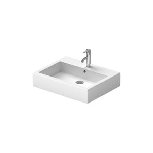 Vero 18.5' x 23.63' x 6.5' Ceramic Wall Mount Bathroom Sink in White with Glazed Underside