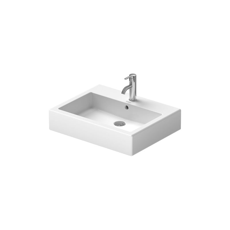 Vero 18.5' x 23.63' x 6.5' Ceramic Wall Mount Bathroom Sink in White with Glazed Underside