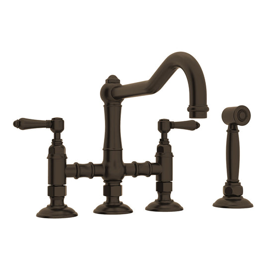 Acqui Bridge Kitchen Faucet in Tuscan Brass