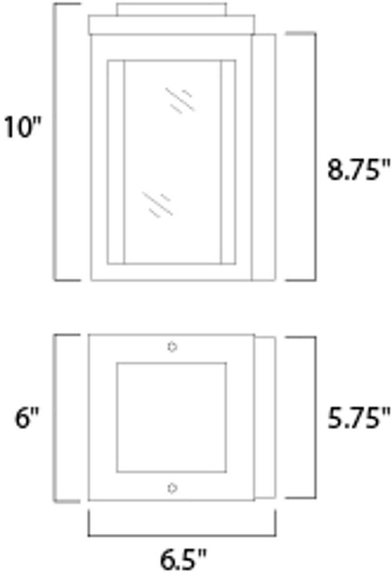 Salon 6' x 10' Single Light Outdoor Wall Sconce in Black