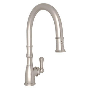 Georgian Era Pull-Down Kitchen Faucet in Satin Nickel