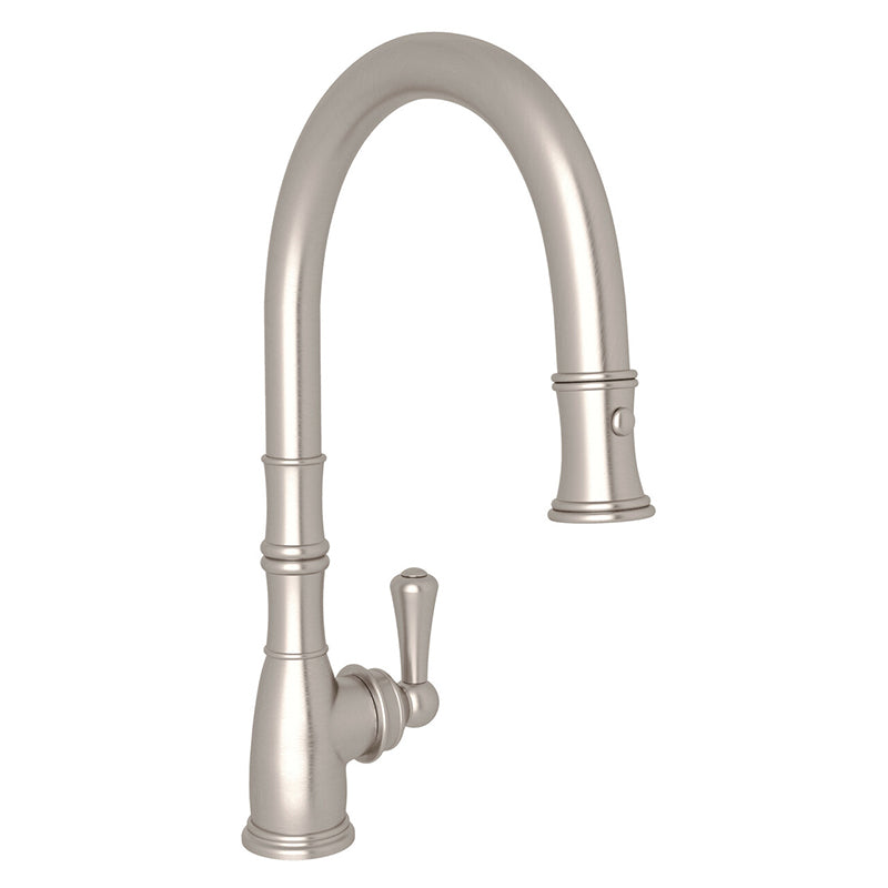 Georgian Era Pull-Down Kitchen Faucet in Satin Nickel