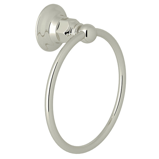Italian 6.25" Towel Ring in Polished Nickel