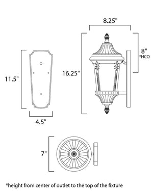Sentry 7' Single Light Outdoor Wall Sconce in Black