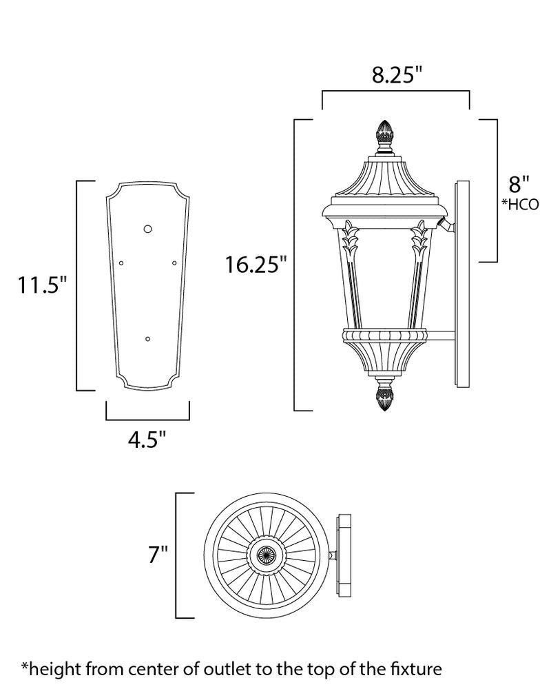 Sentry 7' Single Light Outdoor Wall Sconce in Black