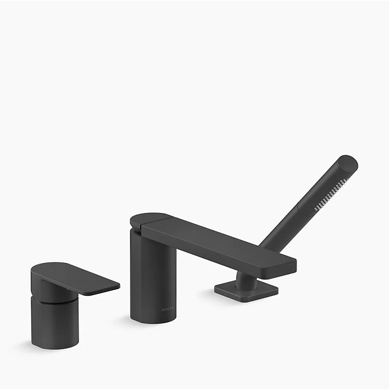 Parallel Single-Handle Tub Filler Faucet in Matte Black