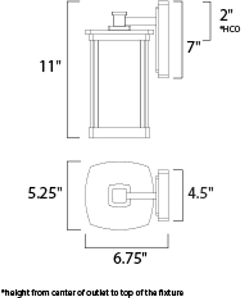Terrace 5.25' Single Light Outdoor Wall Sconce in Bronze with Clear Glass Finish