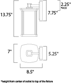 Terrace 7' Single Light Outdoor Wall Sconce in Bronze with Clear Glass Finish