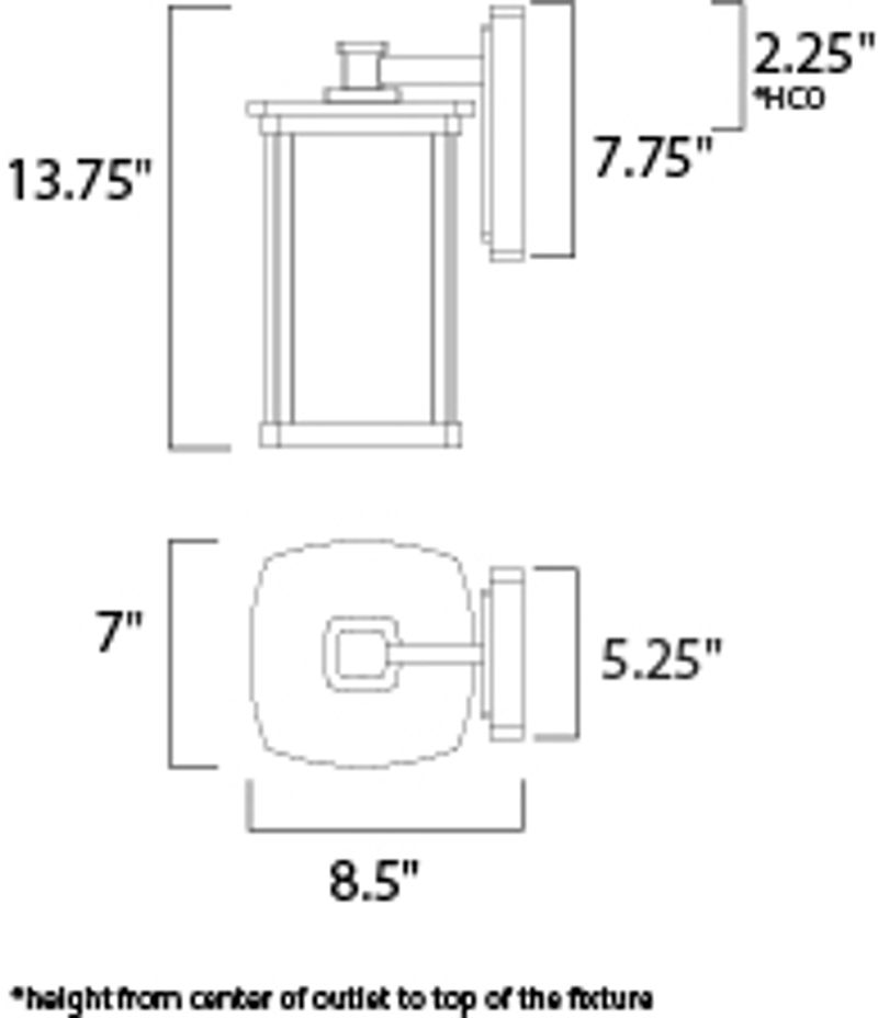 Terrace 7' Single Light Outdoor Wall Sconce in Bronze with Clear Glass Finish