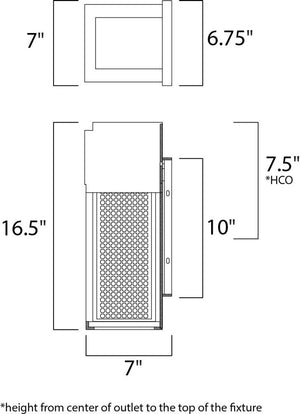 Townhouse 7' Single Light Outdoor Wall Sconce in Galaxy Black and Stainless Steel