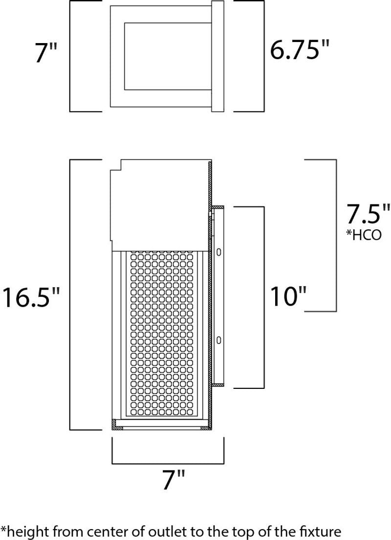 Townhouse 7' Single Light Outdoor Wall Sconce in Galaxy Black and Stainless Steel