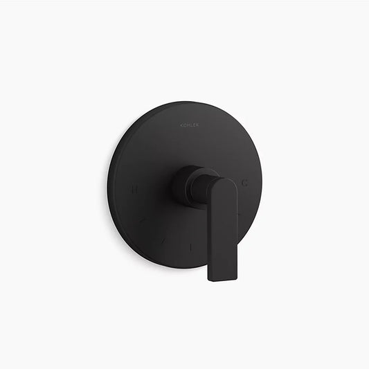 Composed Single Lever Handle Thermostatic Valve Trim in Matte Black