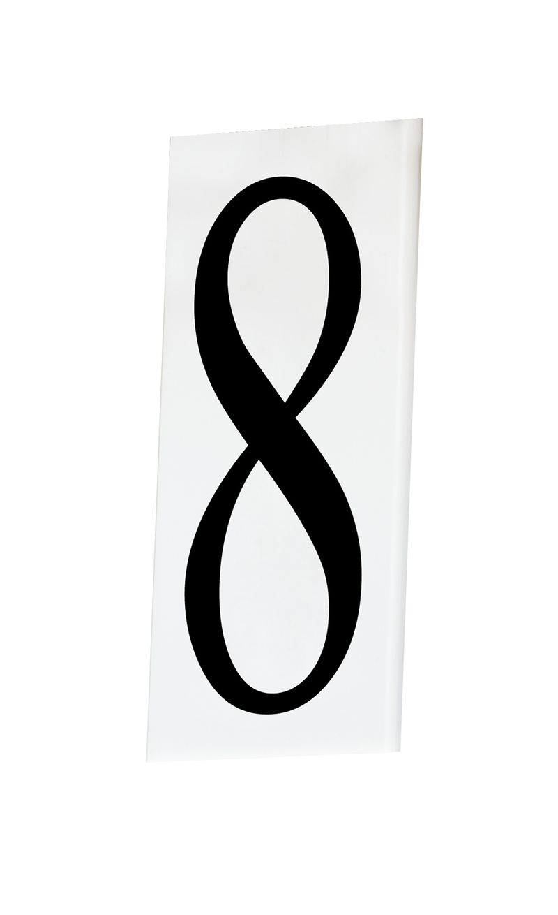 Address 5' Number 8 Tile in White